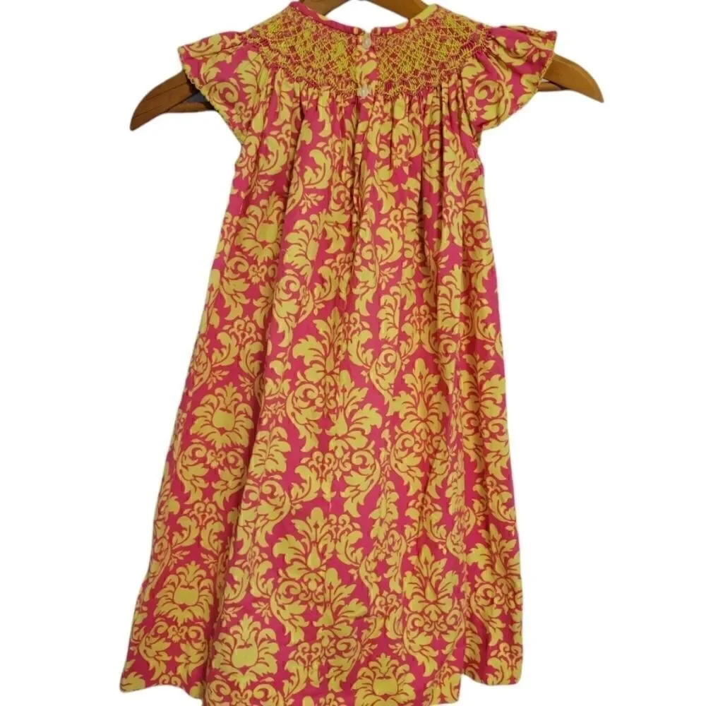 Le Za Me Hand Smocked Smocked Angel Sleeve Dress 4